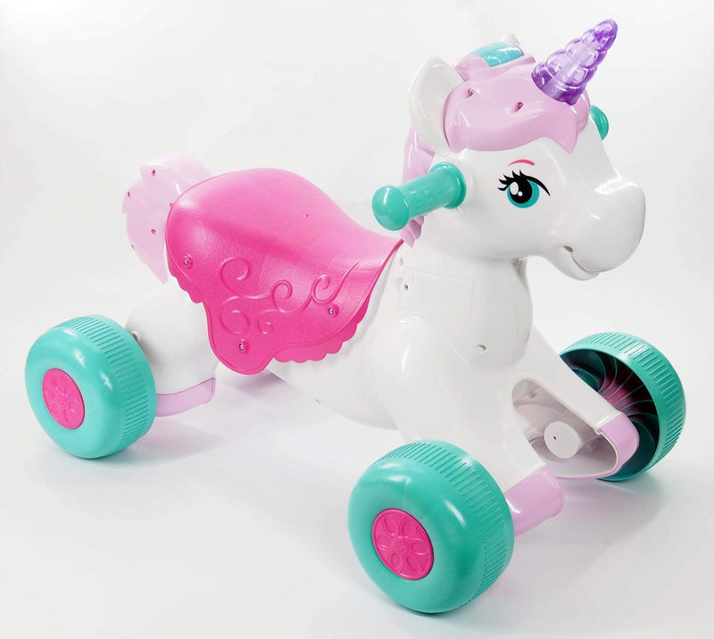 Kiddieland Unicorn Ride-On with Lights & Sounds for Toddlers, Musical Push Toy with Flashing Lights, Durable Safe Construction, Ages 1-3 - Image 4